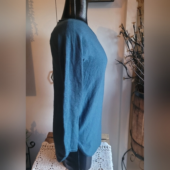 Cynthia Rowley Teal Merino Wool Sweater S - Picture 6 of 6